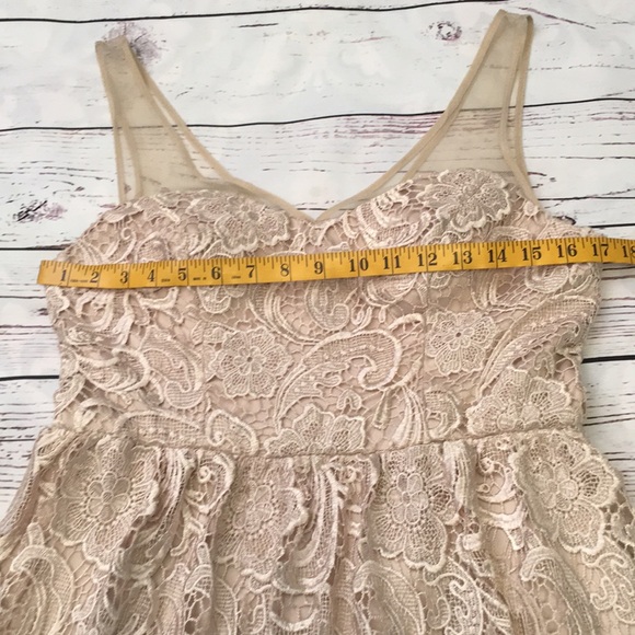 Adrianna Papell Champagne Lace Dress - Picture 5 of 7